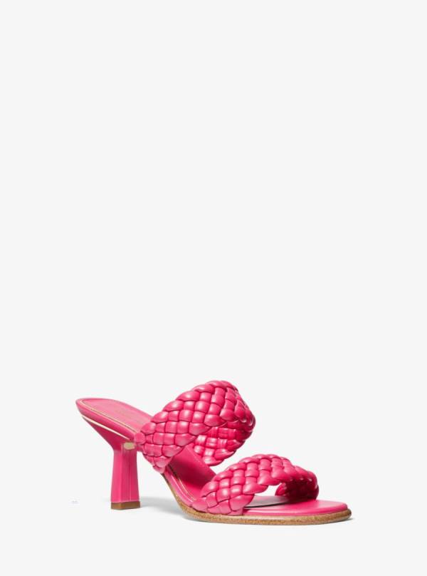 Damske Mules Michael Kors Amelia Braided Červené - Topanky Michael Kors Lacne | JWVZM-1760